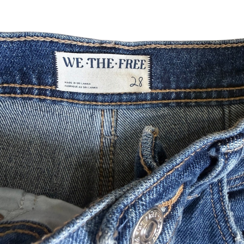 We The Free Free People High Rise Straight Leg Jeans Medium Wash Size 28